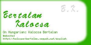 bertalan kalocsa business card